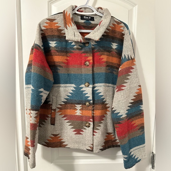 Blue B Collection Aztec Print Wool Jacket, Women’s Size L - Picture 2 of 3